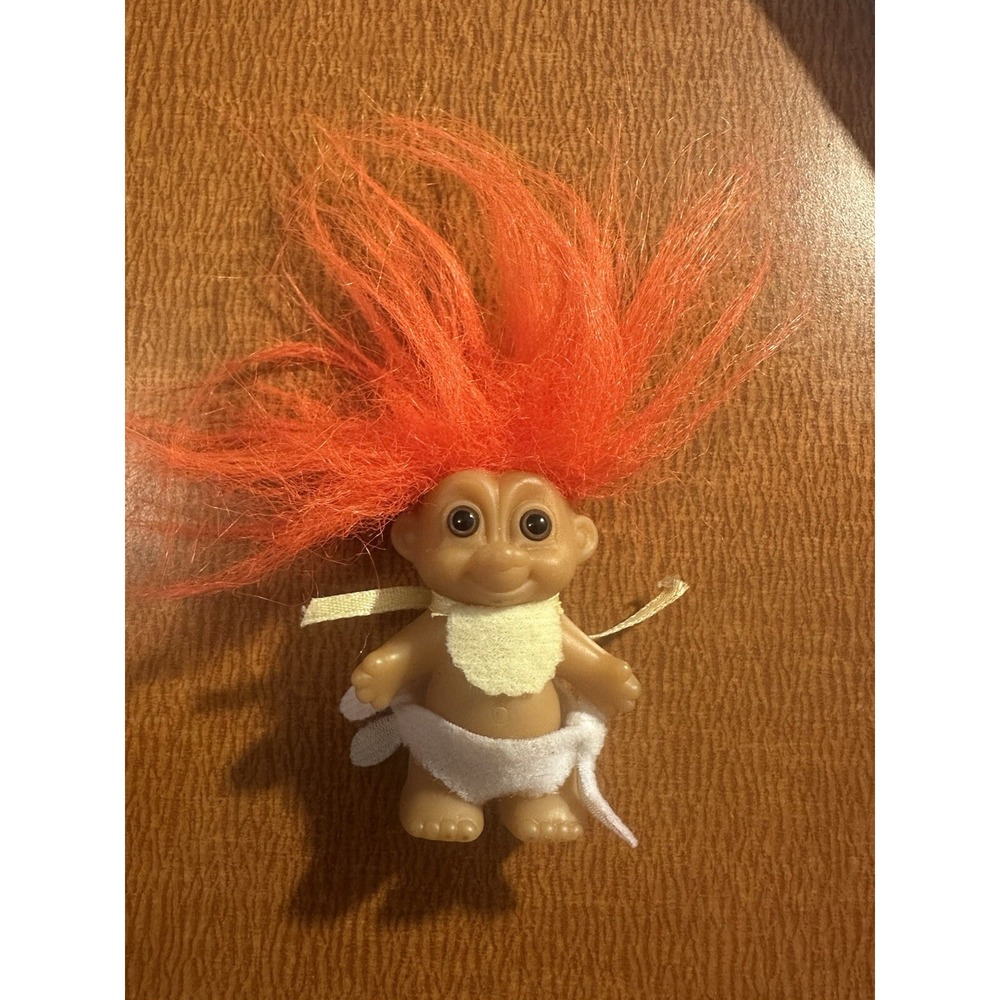 Vintage Russ Troll Doll Baby Bib Diaper Orange Hair 90s Mini Rare Toy